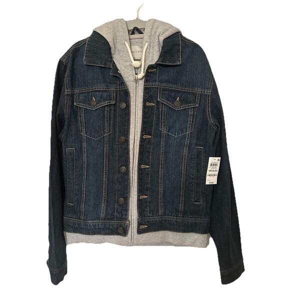 Sun And Stone Mens Reeves Trucker Hooded Jacket Size Medium NWT - Picture 1 of 8